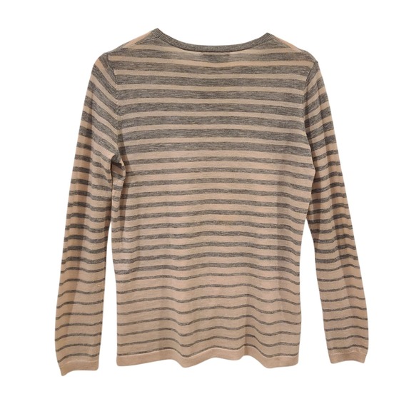 Vince Sweater Wool Cashmere Blend Pink Gray Stripes Pullover Lightweight Small - Picture 2 of 7